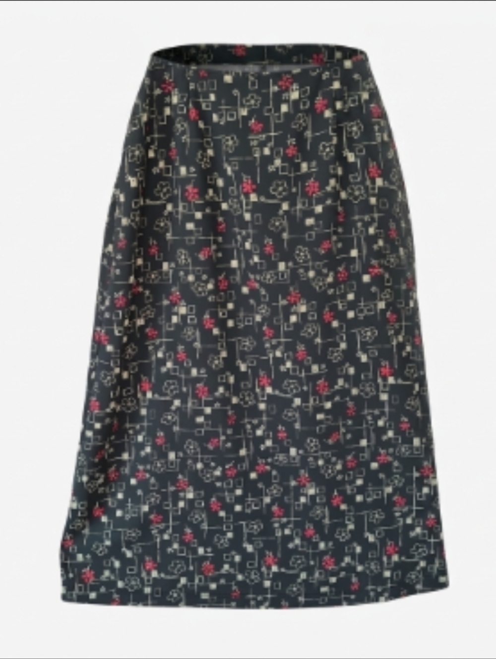 Vintage Sag Harbor Floral Geometric Maxi Skirt